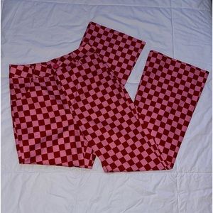 CIDER checkered red & pink pants